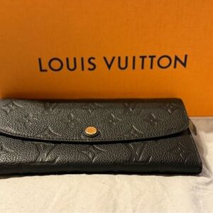 Auth Louis Vuitton Black Empriente Wallet